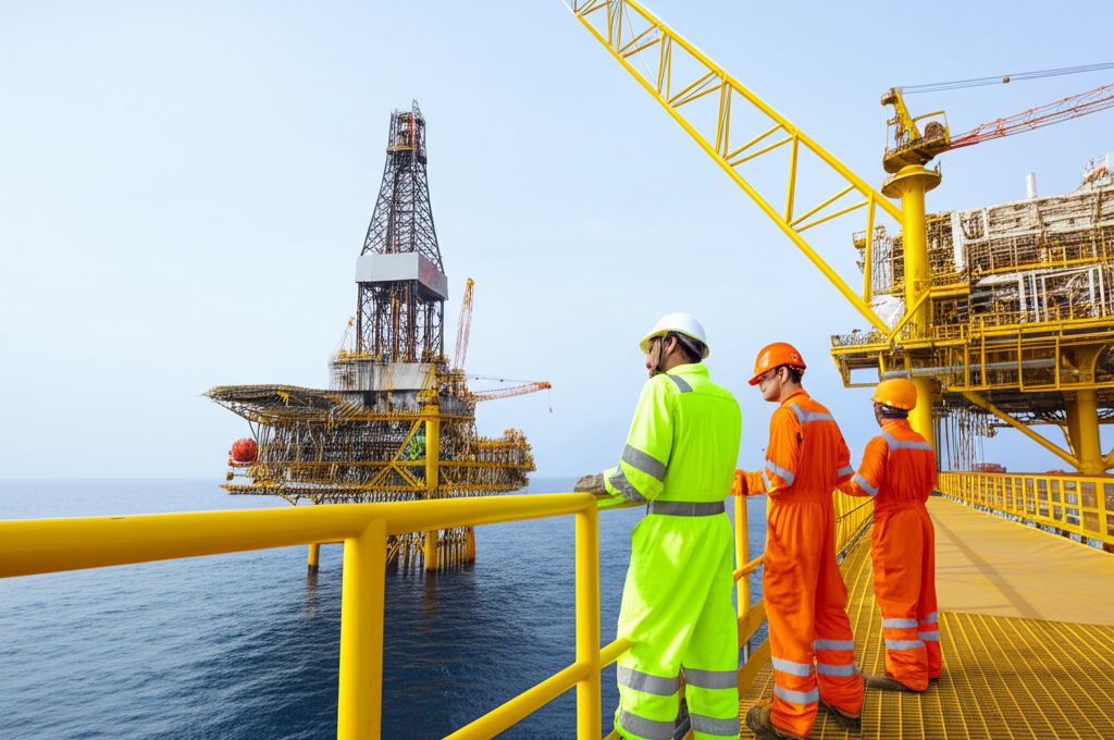 Oil and gas industry professionals working as part of our manpower solutions